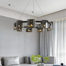 GobekUsa Elegant Smoky Glass Chandelier Ceiling Lighting for Dining Living Bedroom