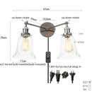 GobekUsa 2 Head LED Wall Lamps Iron Glass Bedroom Stair Light Fixtures