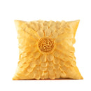 GobekUsa 3D Velvet Flower Pillow Covers in Yellow Beige 45x45cm