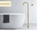 GobekUsa Brushed Gold Black Floor Mounted Bathtub Shower Faucet