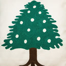 GobekUsa Embroidered Christmas Tree Cushion Cover 45x45cm Green Red Square Pillow Cover