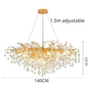 GobekUsa Crystal Branch Chandelier | Indoor Luxury Gloss Light for Living & Dining Room