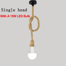 Handwoven Hemp Rope Vintage Pendant Light, E27