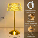 GobekUsa Diamond Crystal Table Lamp: Retro LED Night Light for Bedroom, Office, Hotel