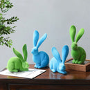 GobekUsa Abstract Rabbit Figurines: Flocking Bunny Resin Art Decor Ornaments