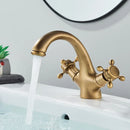 GobekUsa Antique Brass Basin Faucet: Solid Brass Single Hole Deck Mounted Mixer Tap