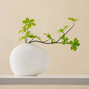 GobekUsa Geometric Stripes Ceramic Vase with Pebbles, Flower Arrangement Accessory