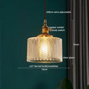 GobekUsa Japanese Style LED Pendant Lamp Copper Glass Hanging Light Fixtures
