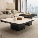 GobekUsa Living Room Coffee Table Set Rock Square Modern Minimalist Black Combination.