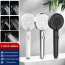 GobekUsa 5-Function Shower Head with Stop Button, 10cm Panel, Silicone Gel Holes