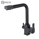 GobekUsa Dual Outlet Gold Kitchen Faucet for Purified Water Hot & Cold Basin Sink