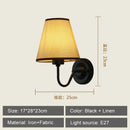 GobekUsa Cloth LED Wall Lamp, Modern Bedroom Bedside Sconce Light Luminaire