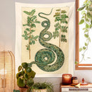 GobekUsa Celestial Snake Tapestry Wall Hanging - Hippie Botanical Dorm Decor