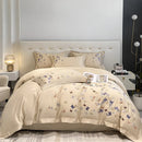 GobekUsa Butterfly Embroidery Cotton Luxury Bedding Set - 4Pcs