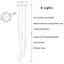 GobekUsa Crystal LED Chandelier: Modern Loft Art Pendant Lighting for Restaurant, Bar, Staircase