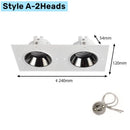 GobekUsa Double Head Square LED Downlight Mounting Frame for GU10/MR16 Spotlights