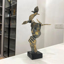 GobekUsa Golden Mask Bird Figurine Statue for Home Office Decor