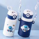 GobekUsa Kids' Cartoon Straw Water Thermos Bottle Stainless Steel Thermal Cup