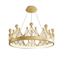 GobekUsa Crown Crystal Chandelier Pendant Light for Bedroom and Living Room Decor