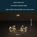 GobekUsa Copper LED 3-Light Dimmable Crystal Chandelier