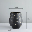 GobekUsa Black Resin Flower Pot Gold Accent Vase for Chic Home Decor