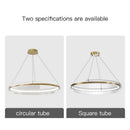 GobekUsa Gold Ring Chandelier LED Pendant Light Modern Hanging Lamp for Home Decoration