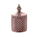 GobekUsa Gilded Glass Storage Jar with Lid for Candy, Jewelry, and Cosmetics