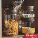 GobekUsa Glass Airtight Canister with Wooden Lid | Versatile Kitchen Storage Solution