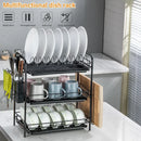 GobekUsa 3-Tier Kitchen Drying Rack & Dish Organizer Shelf with Drain Board