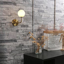 GobekUsa Glass Ball Metal Bend Wall Lamp for Living Room Bedroom, Nordic Retro Design