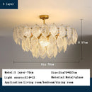 GobekUsa Leaf Glass Chandelier Pendant Light Luxury Dining Room Ceiling Fixture