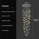 GobekUsa Crystal Glass Staircase Chandelier: Modern Nordic Luxury Living Room Lighting
