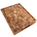 Adobe Checkered Teak Cutting Board - 15"
