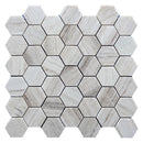 Soft White with Beige 12x12 Honed Hexagon Marble Mosaic Tile (5 pack, 4.83 sq ft/case) - Sample