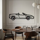 Ferrari F430 Spider Metal Car Wall Art with Rotating Wheels - Italian Convertible Supercar Silhouette - Interactive Automotive Wall Decor - KAFMEKA134