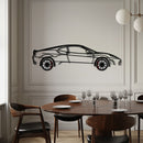 Ferrari F430 Metal Car Wall Art with Rotating Wheels - Italian V8 Supercar Silhouette - Interactive Automotive Wall Decor - KAFMEKA132