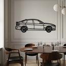 BMW 330 GT F34 Metal Car Wall Art with Rotating Wheels - Gran Turismo Silhouette Decor - Interactive Automotive Wall Art - KAFMEKA103
