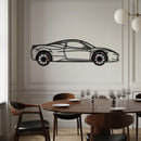Ferrari 458 Italia Metal Car Wall Art with Rotating Wheels - V8 Supercar Silhouette Decor - Interactive Automotive Wall Art - KAFMEKA124