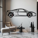 Ferrari 458 Italia Metal Car Wall Art with Rotating Wheels - V8 Supercar Silhouette Decor - Interactive Automotive Wall Art - KAFMEKA124