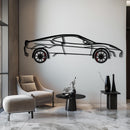 Ferrari F430 Metal Car Wall Art with Rotating Wheels - Italian V8 Supercar Silhouette - Interactive Automotive Wall Decor - KAFMEKA132