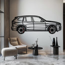 BMW X3 Metal Car Wall Art with Rotating Wheels - Modern SAV Silhouette Decor - Interactive Automotive Wall Art - KAFMEKA110