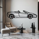 Ferrari 360 Spider Metal Car Wall Art with Rotating Wheels - Italian Convertible Supercar Silhouette - Interactive Automotive Wall Decor - KAFMEKA123