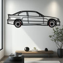 BMW E36 M3 Metal Car Wall Art with Rotating Wheels - 90s Performance Legend Silhouette - Interactive Automotive Wall Decor - KAFMEKA101