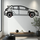 Toyota GR Corolla Metal Car Wall Art with Rotating Wheels - Rally-Inspired Hot Hatch Silhouette - Interactive JDM Automotive Decor - KAFMEKA158