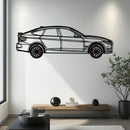 BMW 330 GT F34 Metal Car Wall Art with Rotating Wheels - Gran Turismo Silhouette Decor - Interactive Automotive Wall Art - KAFMEKA103