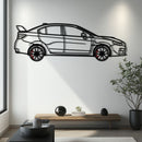 Subaru WRX Metal Car Wall Art with Rotating Wheels - Rally Legend Silhouette - Interactive Automotive Wall Decor - KAFMEKA155