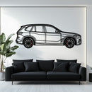 BMW X5 Metal Car Wall Art with Rotating Wheels - Modern SAV Silhouette Decor - Interactive Automotive Wall Art - KAFMEKA111