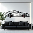 Ferrari 812 Superfast / F12 Metal Car Wall Art with Rotating Wheels - V12 Grand Tourer Silhouette - Interactive Automotive Wall Decor - KAFMEKA127