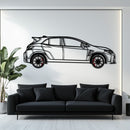 Toyota GR Corolla Metal Car Wall Art with Rotating Wheels - Rally-Inspired Hot Hatch Silhouette - Interactive JDM Automotive Decor - KAFMEKA158
