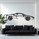 Ferrari SF90 Stradale Metal Car Wall Art with Rotating Wheels - Hybrid Hypercar Silhouette - Interactive Automotive Wall Decor - KAFMEKA135